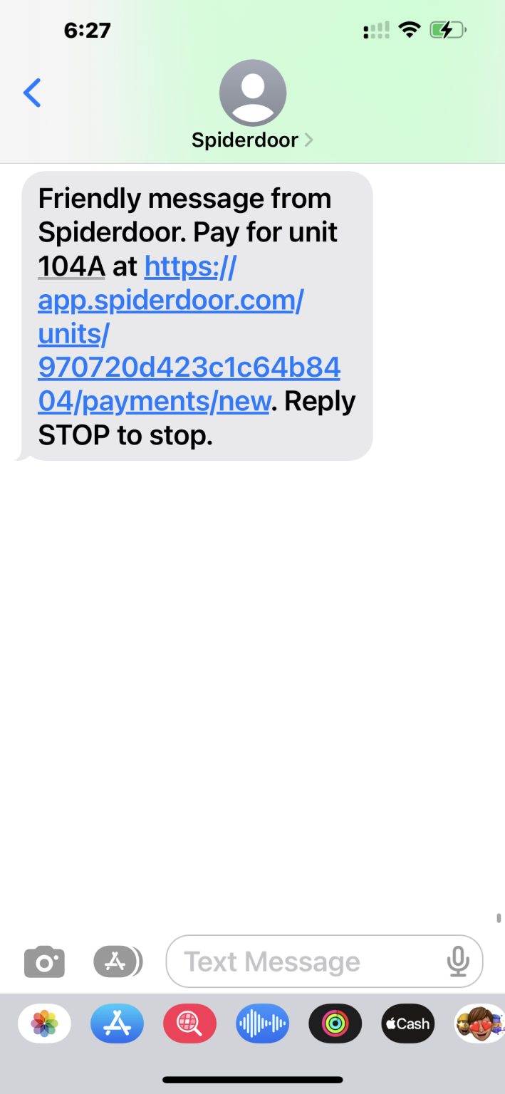 Automated text with one-click payment link